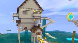 迷你世界：搭建一座海面上的城堡，簡單設計不輸高階建築物的觀感